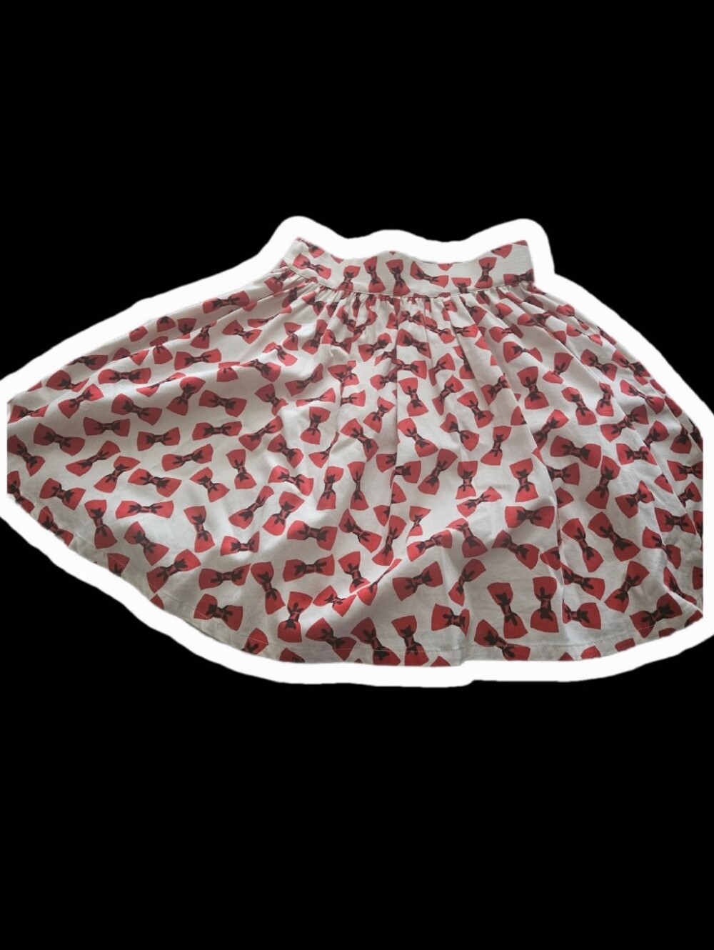 Marilyn Monroe White Skirt with Red Bow Print